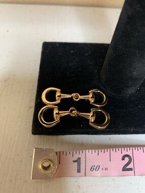 EQUESTRIAN D Ring Snaffle Bit Scarf Slide Shiny Gold Mini Accessory Set of 2